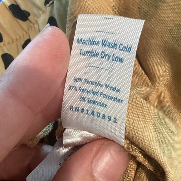 Marine Layer Allison Pull On Pant Tan Cheetah Print Womens Large L Casual Boho - Picture 11 of 12